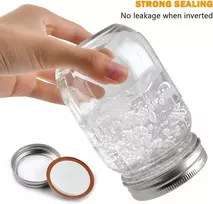 Buygoo 6 vnt. stiklainių su užsukamais dangteliais, 500 ml, mason stiklainis su dangteliu, stiklainiai avižoms per naktį su dangteliu, stiklainiai su užsukamais dangteliais, avižoms per naktį, marinavimui, maisto ruošos laikymui