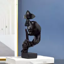 Miniglypture skulptūros dekoracija, moderni minimalistinė abstraktaus meno skulptūra, dekoratyvinė svetainės vyno spintelė, miegamojo kambario dekoracijos, biuro dekoracija (juoda)