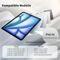 Zktuyu dėklas, skirtas Ipad Air 11 colių 7/6 (2025 M3/2024 M2)/10.9 colių 5/4 (2022/2020) su rašiklio laikikliu, trifold stovas, skaidrus galinis dangtelis, plonas stovas, planšetinio kompiuterio apsauginis dėklas (tamsiai žalias)