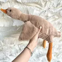 Tanha žąsis, minkštas žaislas, pliušinis žaislas, kawaii pliušinis žaislas, antis, didelis žąsies minkštas žaislas (ruda, 49 cm)