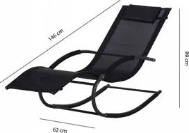 Sodo gultas supamasis krėslas sofa nulinės gravitacijos atlošas galvai juodas multigarden
