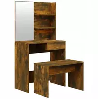 Kooko Home Zakito Home kosmetinis staliukas su taburete 74,5x40x141 cm, ąžuolo spalvos