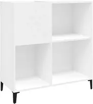 Vinilinė plokštelė Vinilinių plokštelių spintelė, balta, 84,5x38x89cm, mediena