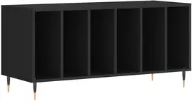Vinilinė plokštelė Vinilinių plokštelių spintelė, juoda, 100x38x48cm, mediena