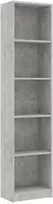 Spintelė knygoms, 5 aukštų, betono, 40x24x175cm, mediena