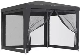 Proginė palapinė su 4 sienomis, antracito, 3x3m, HDPE