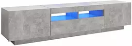 TV staliukas Televizoriaus spintelė su LED, betono pilka, 180x35x40cm