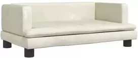 Fotelis Vaikiška sofa, kreminės spalvos, 80x45x30cm, aksomas