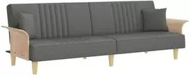 Fotelis Sofa-lova su porankiais, tamsiai pilkos spalvos, audinys