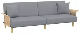 Fotelis Sofa-lova su porankiais, šviesiai pilkos spalvos, audinys