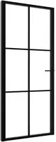 Vidaus durys, juodos, 93x201,5cm, ESG stiklas ir aliuminis