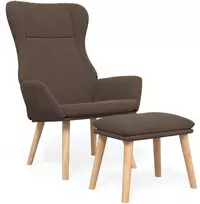 Poilsio kėdė su pakoja, taupe spalvos, audinys