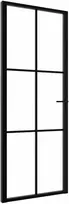 Vidaus durys, juodos, 76x201,5cm, ESG stiklas ir aliuminis