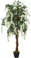 Dirbtinė visterija, žalios ir baltos spalvos, 80cm, 560 lapų