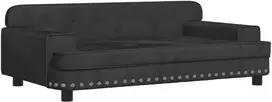 Fotelis Vaikiška sofa, juodos spalvos, 90x53x30cm, aksomas