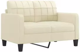 Fotelis Dvivietė sofa, kreminės spalvos, 120cm, dirbtinė oda