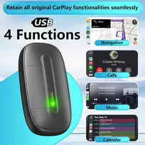 Automagnetola Belaidis "android Auto" ir "carplay" adapteris, konvertuoja laidinį "android Auto" į belaidį, itin greitas ir stabilus, belaidis "plug & Play Carplay" valdymas automobiliams nuo 2017 m. ir "iphone Ios 10+"