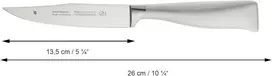 Wmf grand gourmet kepsnių peilių rinkinys 4 vnt., pagamintas Vokietijoje, 4 kaltiniai peiliai, performance cut, specialus plieno ašmenys, ašmenys 13,5 cm