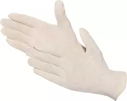 Oekotex medvilninės pirštinės, 12 porų, lengvos, natūralios, baltos, 826-10