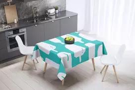 Le Jardin du Lin virtuvinis dekoratyvinis staltiesė turkio spalvos balta 140 x 140 cm - sukurta ir pagaminta Turkijoje