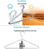 Misslo metalinės pakabos drabužiams, 40 vnt., vielinės pakabos, klasikinės, atsparios rūdims, nerūdijančio plieno pakabos suknelėms, marškiniams, kelnėms, kostiumams, švarkams