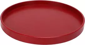 Duokon medinė lėkštė, raudona apvali lėkštė, stalo įrankiai, vaisių įrankių dėklas, maisto kokybės, tinkama virtuvei, namams, restoranui, kavai, arbatos rinkiniui (27 cm)