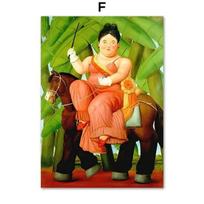 Fernando Botero Moterys Šoka Cirkas Sienos Dailė Drobės Tapyba Nordic Plakatai ir Spaudiniai Sieniniai Paveikslai Svetainės Dekoravimui 12X16inch 30x40cm orange