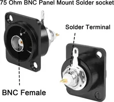 Bnc 75 Ohm Panelinis Adapteris Litavimui, Vaizdo Kameroms, Catv