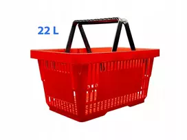 Select 22l raudonas plastikinis pirkinių krepšelis
