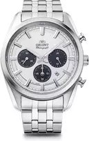 Orient Stretto Solar Chronograph 43mm laikrodis su baltu ciferblatu ir plieniniu dirželiu, skirtas vyrams Ra-tx0305s10b. Turėtų būti parašyta - Orient Stretto Solar Chronograph 40mm laikrodis su baltu ciferblatu ir plieniniu dirželiu, skirtas vyrams, balt