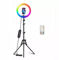 Led rgb žiedinė lempa ring 80w + stovas + nuotolinio valdymo pultas
