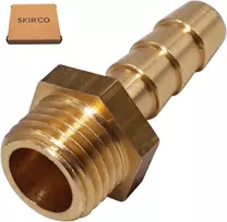 Skir'co (1 vnt.) žalvarinė jungtis su sriegiu, 1/4 colio x 8 mm, žarnos jungties adapteris, žarnos galo jungtis, bsp sriegis