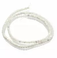 MIC Natūralūs moliuskų kriauklių karoliukai, kolona, balti, 3.5x3.5mm, 109vnt/37cm