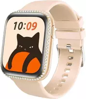 Aiyaaiya išmanusis laikrodis moterims su telefono funkcija, 1.75 colio amoled jutiklinis ekranas, sporto laikrodis su įvairiais treniruočių režimais, ip68 atsparus vandeniui, sporto sekiklis su miego monitoriumi, skirtas ios android (oranžinė apyrankė)