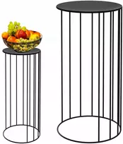 Metalinis gėlių stovas, gėlių vazono laikiklis, staliukas, juodas, loft stilius, 50 cm