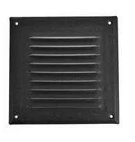 Metalinis ventiliacinis kaminų grotelės 17x17cm ral 9005 juodas matinis