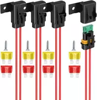 Gebildet inline saugiklių laikiklis, 4 vnt., Ip67 atsparus vandeniui 12awg laidų pynė Atc/ato 20a/30a/40a plokščių saugiklių laikiklis transporto priemonėms, laivams ir didelio našumo autobusų maitinimo sistemoms