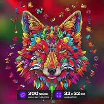 Esc welt medinė dėlionė Fox Mandala 300 dalių - lavinantis mąstymą žaidimas vaikams ir suaugusiems - aplinkai nekenksmingas ir smagus mokomasis žaislas - sudėtingas žaidimas - medinis mąstymo žaidimas