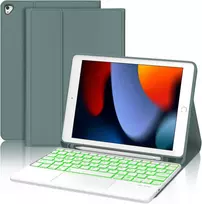 Jademall dėklas Ipad 6-ai kartai su klaviatūra, klaviatūros dėklas su jutikliniu kilimėliu ir rašiklio laikikliu Ipad 5-ai kartai 2017, Pro 9.7 colio, Air 2 & 1, apšviestas galinis dėklas