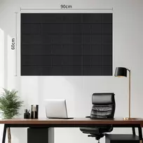 Kamštinės lentos alternatyva 90 x 60 cm juoda skelbimų lenta 6 vnt. veltinio sienų plytelės su smeigtukais ir lipdukais plakato lenta namų mokyklos pranešimų lentai ar nuotraukoms atmintinėms