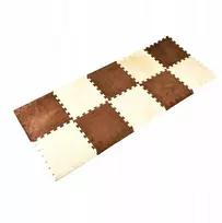 Pliušinės grindų dėlionės kiliminės plytelės 30 x 30 cm, 10 vnt. rinkinys