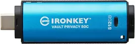 Kingston Ironkey Vault Privacy 50 Fips 197 Type-c sertifikuotas ir Xts-aes 256 bitų šifruotas Usb atmintukas didesnei duomenų apsaugai - Ikvp50c/512gb