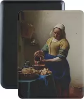 Lunso - dėklas, tinkamas Kobo Nia (6 colių) - veganiškos Saffiano odos uždangalas - Increase milk girl