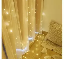 Led užuolaida 300 lempučių 3x3m Usb šiltai balta