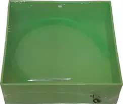 Kvadratinis žalias plastikinis servetėlių laikiklis, 17,5 cm