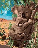 Piešimas pagal skaičius - Koala lokiai 40 x 50 cm be porėmio