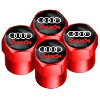 4 vnt. Automobilio rato padangos oro vožtuvo dangteliai su spalvotu prekės ženklo logotipu, skirti Audi A3 A4 A5 A6 A7 A8 Q3 Q5 Q8 TT TTS priedai