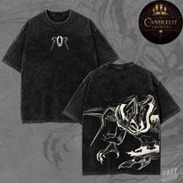 Bleach Ichigo Kurosaki Mugetsu Short Sleeve Tshirt Anime Manga Vintage Washed Graphic Print Final Getsuga Tensho Men Women XL black