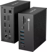 Hopday 18-in-1 Thunderbolt 3 dokas, skirtas Usb-c nešiojamiesiems kompiuteriams, 100w įvestis, įkrovimas nešiojamam kompiuteriui, telefonui, 8k Dp, 1Gbps Ethernet, audio, Usb-a 10gbs, Usb-c 10gbs, Sd/tf, optinė išvestis (juodas)