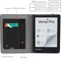 Dėklas Pocketbook Verse/verse Pro 6" su stoveliu, dirželiu, kortelių laikikliu